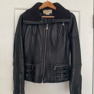 Michael Kors lined leather jacket